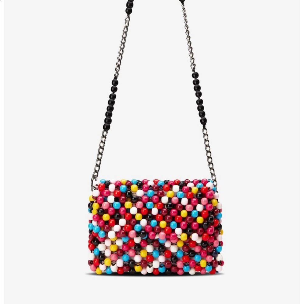 Edin beaded clutch with chain
